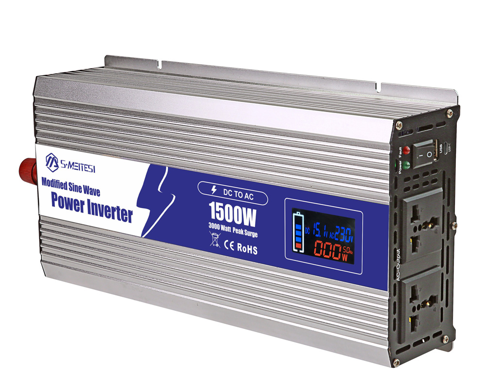摆摊创业好拍档：1500W 带屏修正波逆变器，电量状态尽在掌握