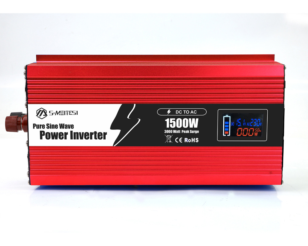 12V Solar-Ready Battery Inverter 1500W, No MPPT, for Camping/RV Backup