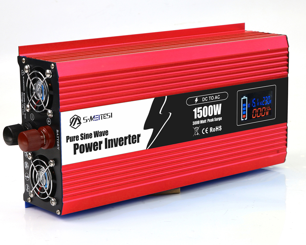 12V Solar-Ready Battery Inverter 1500W, No MPPT, for Camping/RV Backup