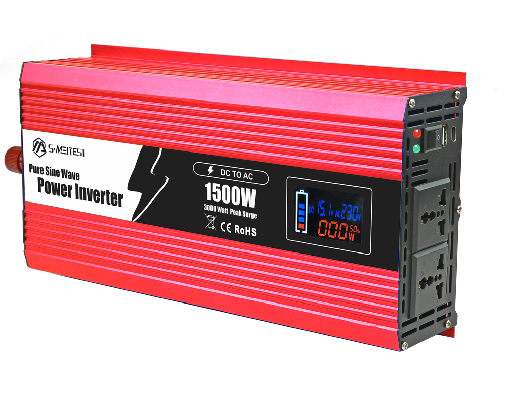 12V Solar-Ready Battery Inverter 1500W, No MPPT, for Camping/RV Backup