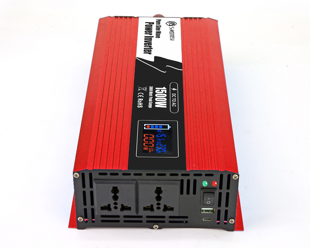 12V Solar-Ready Battery Inverter 1500W, No MPPT, for Camping/RV Backup
