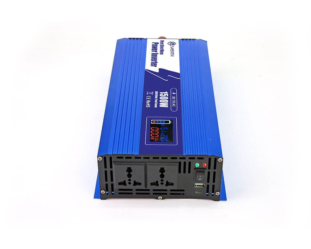 Camping Battery Inverter 1500W with LCD – Track Battery Charge & Device Usage, 3-Day Battery at a Glance