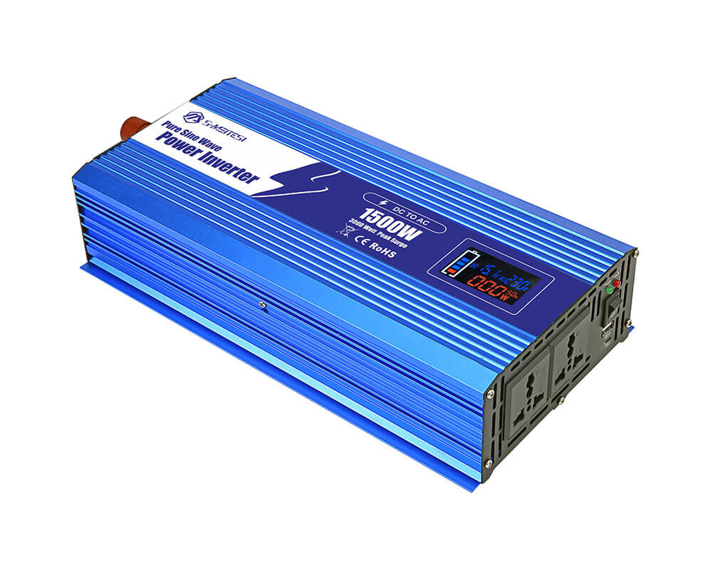 Camping Battery Inverter 1500W with LCD – Track Battery Charge & Device Usage, 3-Day Battery at a Glance