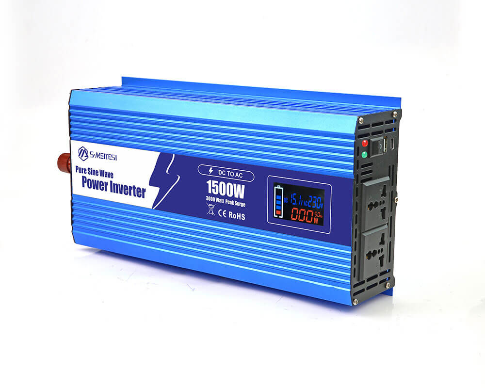 Camping Battery Inverter 1500W with LCD – Track Battery Charge & Device Usage, 3-Day Battery at a Glance