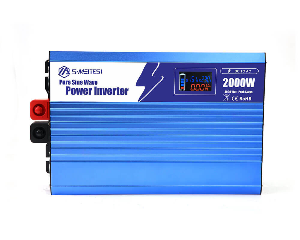 RV Off-Grid Inverter 2000W – LCD Screen Shows AC Run Time, Silent Cooling for Night Use