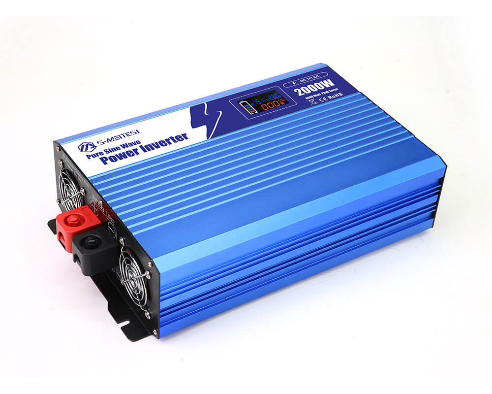 RV Off-Grid Inverter 2000W – LCD Screen Shows AC Run Time, Silent Cooling for Night Use